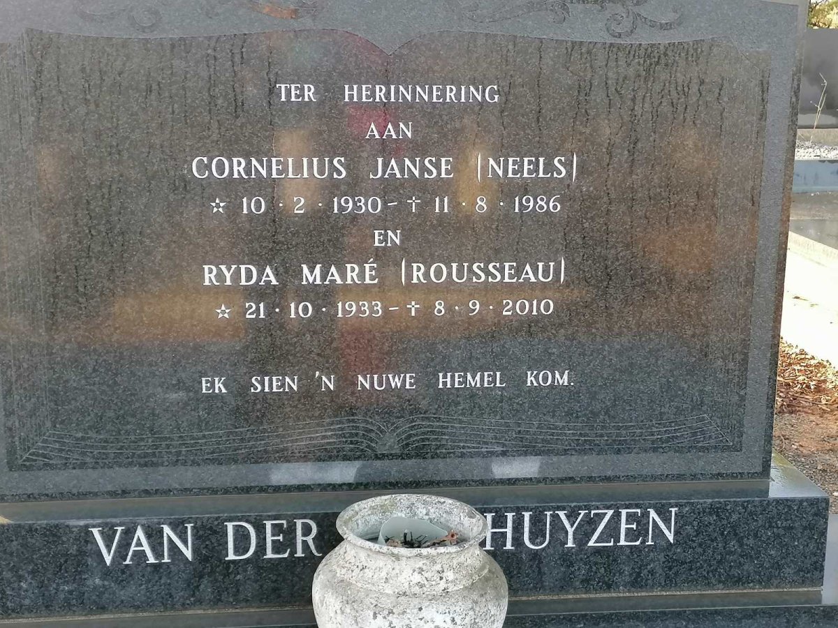 WESTHUYZEN Cornelius Janse, van der 1930-1986 &amp; Ryda Maré ROUSSEAU 1933-2010