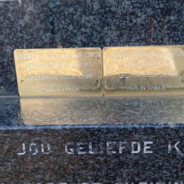 KOTZE Hugo Johannes 1939-2008 LINDE Angelika J.S., van der 1970-2008