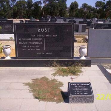 RUST Jacob Frederick 1923-1986 :: SCHOOR Martha Margaretha, van 1914-2005