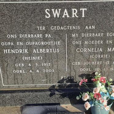 SWART Hendrik Albertus 1917-2003 &amp; Cornelia Maria JOUBERT 1912-1987