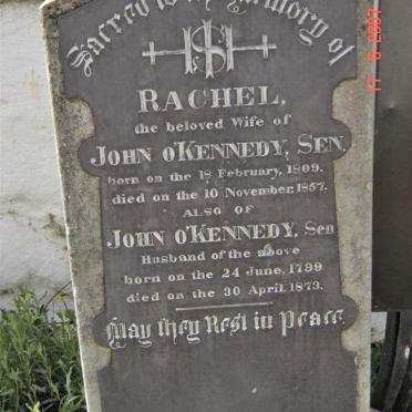 O'KENNEDY John 1799-1873 &amp; Rachel 1809-1857