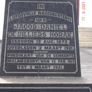 HORAK Jacob Daniel de Villiers 1872-1921