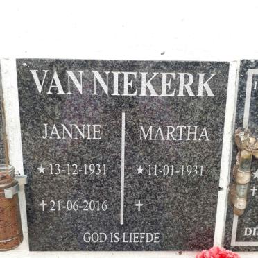 NIEKERK Jannie, van 1931-2016 &amp; Martha 1931-