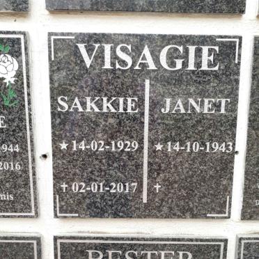 VISAGIE Sakkie 1929-2017 &amp; Janet 1943-