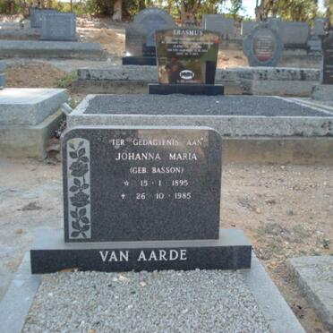 AARDE Johanna Maria, van nee BASSON 1895-1985