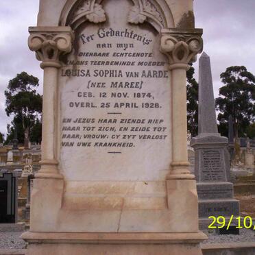 AARDE Louisa Sophia, van 1874-1928