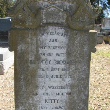 BOONZAAIER Barend C. 1865-1931 &amp; Kitty LAING