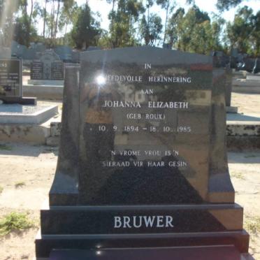 BRUWER Johanna Elizabeth nee ROUX 1894-1985