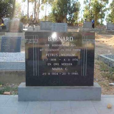 BARNARD Petrus Wilhelm 1898-1974 &amp; Maria C. 1904-1980