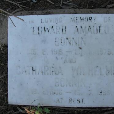 BONNIN Edward Amadeo 1916-1979 &amp; Catharina Wilhelmina 1906-1996