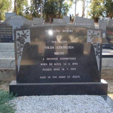 BRUNT Hilda Gertruida nee DE KOCK 1892-1972