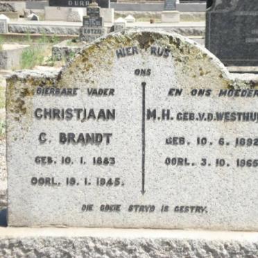BRANDT Christiaan C. 1883-1945 &amp; M.H. VAN DER WESTHUIZEN 1892-1965