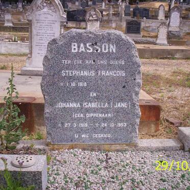 BASSON Stephanus Francois 1918- &amp; Johanna Isabella DIPPENAAR 1919-1993