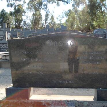 BASSON Andries Hendrik -1967 &amp; Maria Johanna JOUBERT ??-??