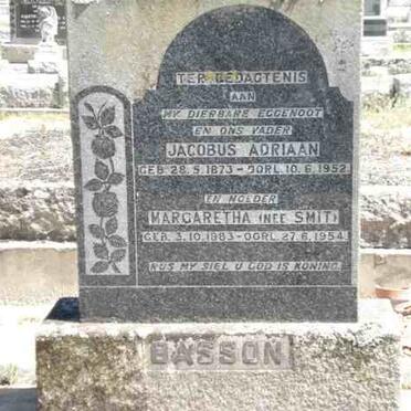 BASSON Jacobus Adriaan 1873-1952 Margaretha SMIT 1883-1954