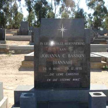 BASSON Johanna C. 1894-1975