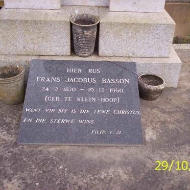 BASSON Frans Jacobus 1870-1960
