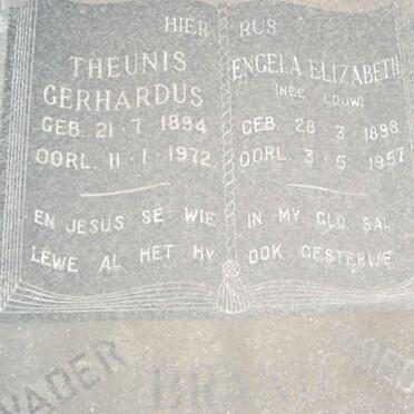 BRAND Theunis Gerhardus 1894-1972 &amp; Engela Elizabeth LOUW 1898-1957