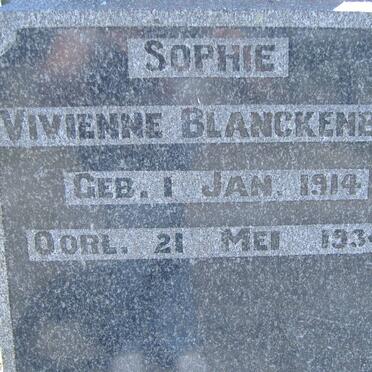 BLANCKENBERG Sophie Vivienne 1914-1934