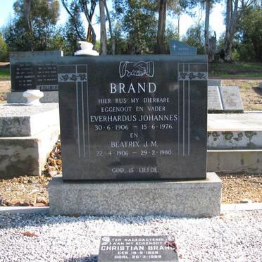 BRAND Everhardus Johannes 1906-1976 &amp; Beatrix J.M. 1906-1980
