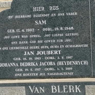BLERK Sam, van 1902-1948 :: BLERK Jan Joubert, van 1903-1987 &amp; Johanna Dedrika Jacoba HEYDENRYCH 1917-2009