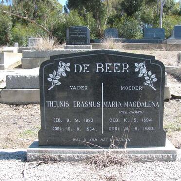 BEER Theunis Erasmus, de 1893-1964 &amp; Maria Magdalena BRAND 1894-1980