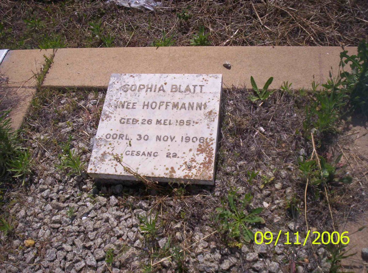 BLATT Sophia nee HOFFMANN 1855-1906