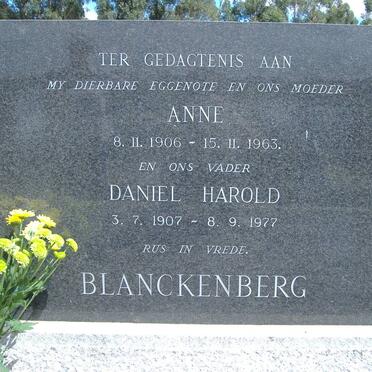 BLANCKENBERG Daniel Harold 1907-1977&amp; Anne 1906-1963