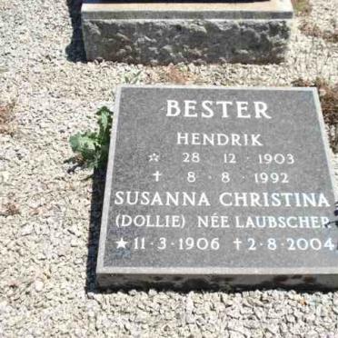 BESTER Hendrik 1903-1992 &amp; Susanna Christina LAUBSCHER 1906-2004
