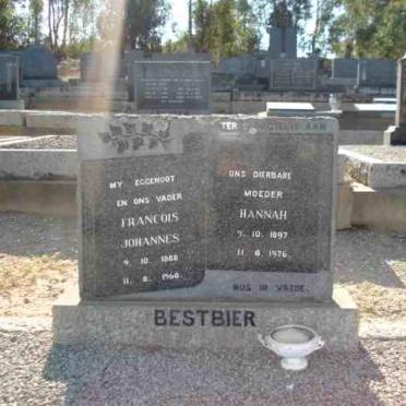 BESTBIER Francois Johannes 1888-1968 &amp; Hannah 1897-1976