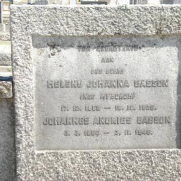 BASSON Johannes Andries 1866-1946 &amp; Helene Johanna MYBURGH 1869-1935