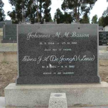 BASSON Johannes M.M.1884-1961&amp; Helene J.A. DE JONGH 1897-1982
