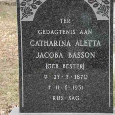 BASSON Catherina Aletta Jacoba née BESTER 1870-1951
