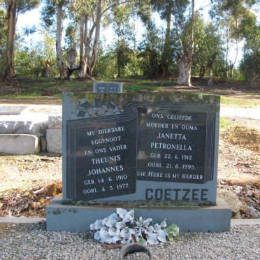 COETZEE Theunis Johannes 1910-1977 &amp; Janetta Petronella 1912-1995