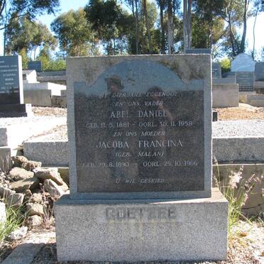 COETZEE Abel Daniel 1881-1958 &amp; Jacoba Francina MALAN 1890-1966