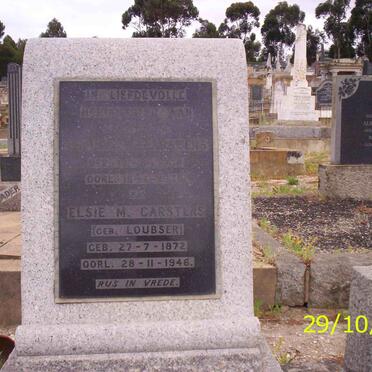 CARSTENS ? 1864- 1935 &amp; Elsie M. LOUBSER 1872-1946