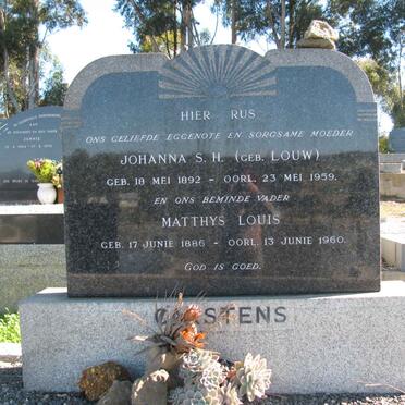 CARSTENS Matthys Louis 1886-1960 &amp; Johanna S.H. LOUW 1886-1960