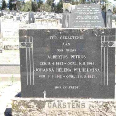 CARSTENS Albertus Petrus 1893-1968 &amp; Johanna Helena Wilhelmina 1912-1957