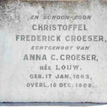 CROESER Christoffel Frederick 1863-1902