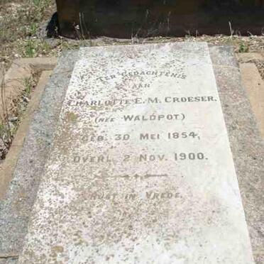 CROESER Charlotte E.M. nee WALDPOT 1854-1900