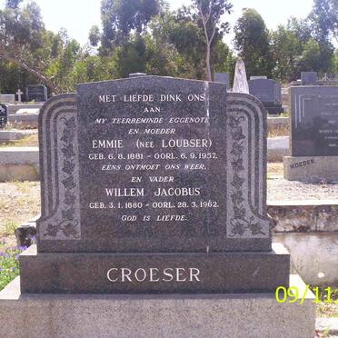 CROESER Wilhelm Jacobus 1880-1962 &amp; Emmie LOUBSER 1881-1957