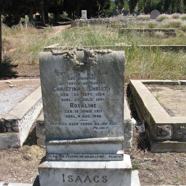 ISAACS Christina 1924-1941 &amp; Rosaline 1917-1942