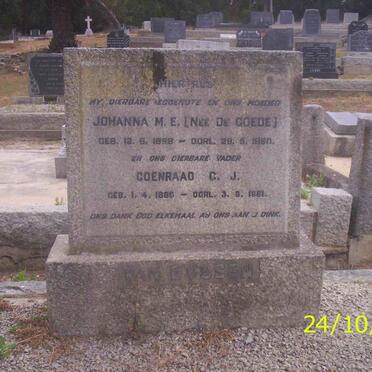 EYSSEN Coenraad C.J., van 1885-1961 &amp; Johanna M.E. DE GOEDE 1898-1950