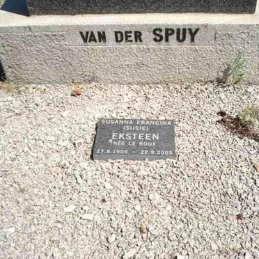 EKSTEEN Susanna Francina nee LE ROUX 1909-2003