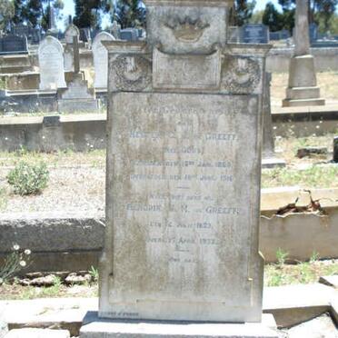 GREEFF Hendrik J.M., de  1863- 1932 &amp; Hester C.J. GOUS 1868-1916