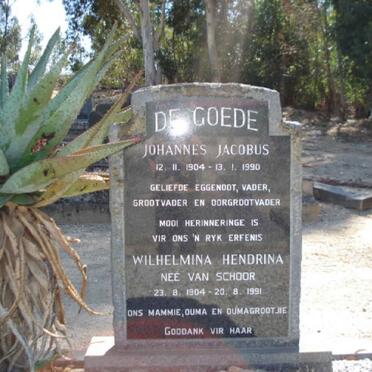 GOEDE Johannes Jacobus, de 1904-1990 &amp; Wilhelmina Hendrina VAN SCHOOR 1904-1991