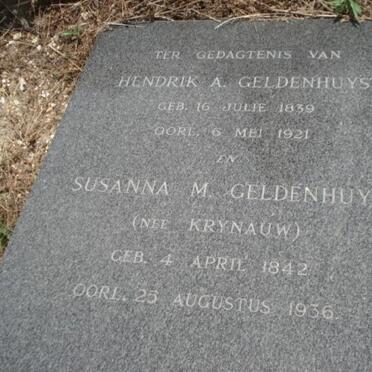GELDENHUYS Hendrik A. 1839-1921 &amp; Susanna M. KRYNAUW 1842-1936