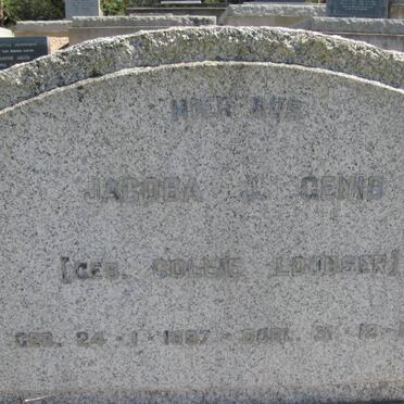 GENIS Jacoba J. nee LOUBSER 1897-1959