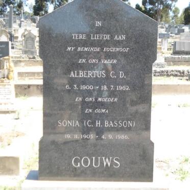 GOUWS Albertus C.D. 1900-1962 &amp; C.H. BASSON 1905-1986