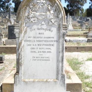 GOUWS Cornelia Dorothea nee V.D WESTHUIZEN 1896-1931